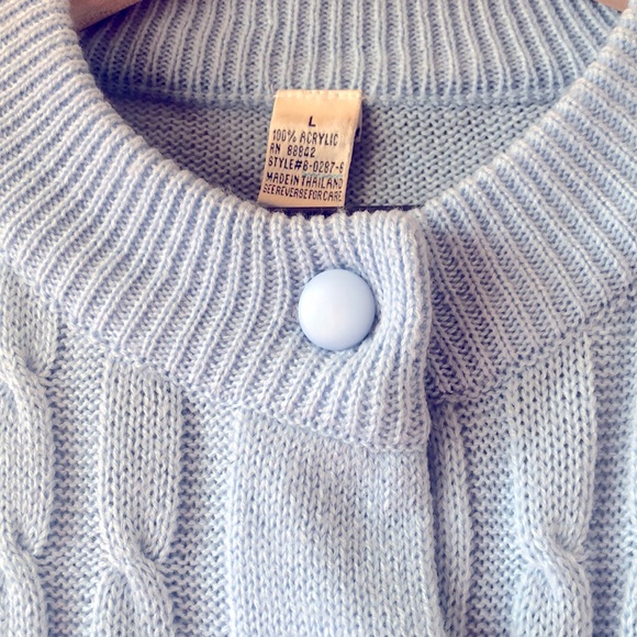 Vintage Sweater Light Blue Button-down Cardigan Large - Picture 3 of 4